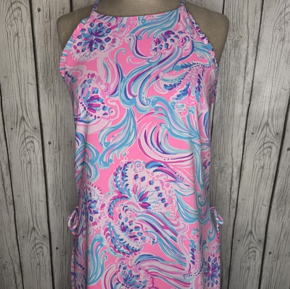 Lilly Pulitzer Dresses & Skirts - Lilly Pulitzer Mila Shift Romper | Built-in Shorts | Pink Blue Tropical | 6